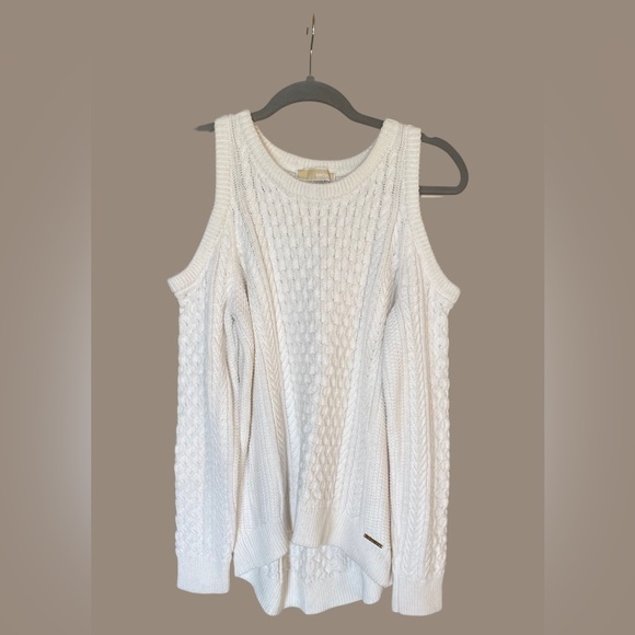 White Michael Kors Open Shoulder Sweater - Picture 2 of 7